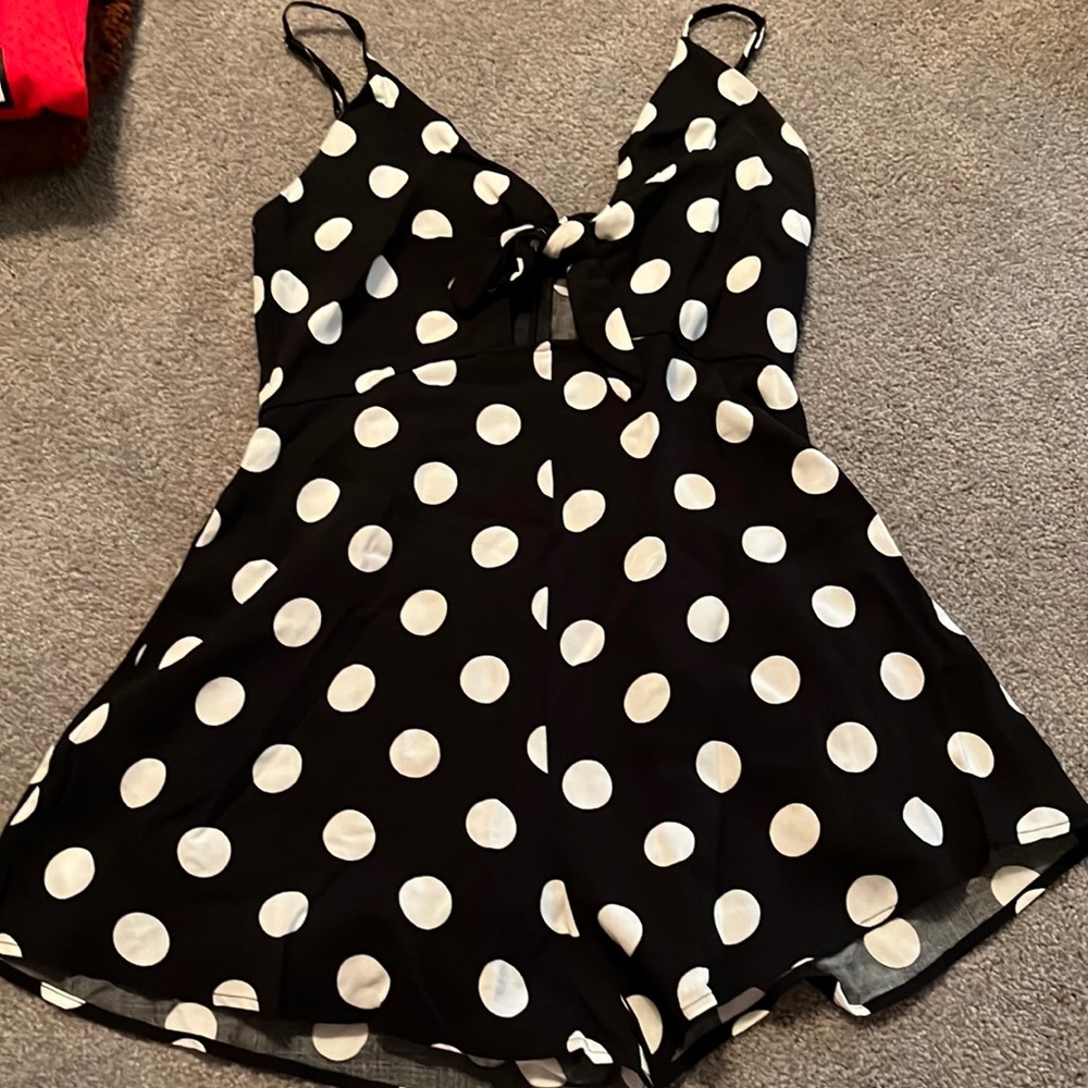 Audrey 3+1 polka dot romper